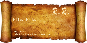 Riha Rita névjegykártya